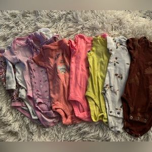 Bundle deal, carters brand baby girl short sleeve onesies, 9 different